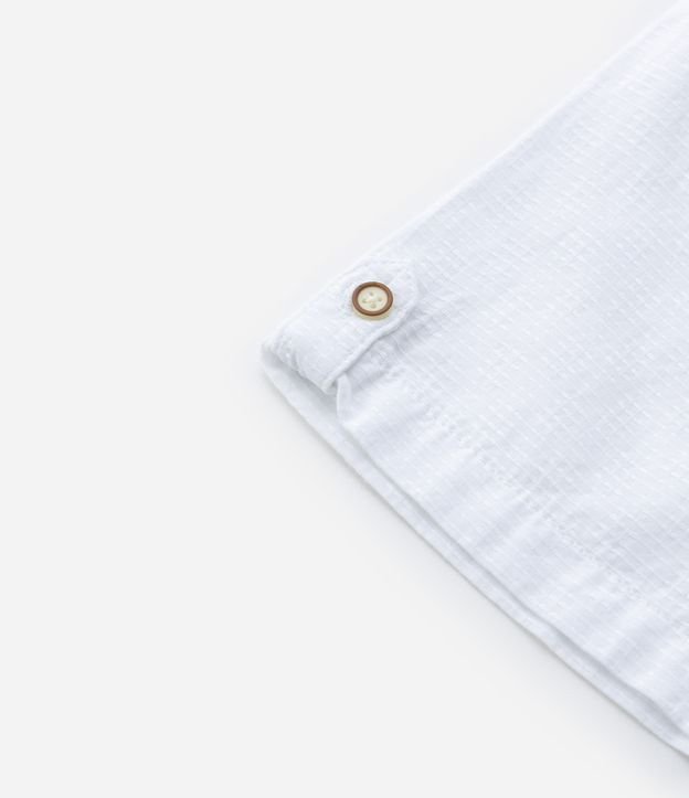 Camisa Bata Infantil Texturizada com Botões Diferenciados - Tam 5 a 14 anos Branco 4