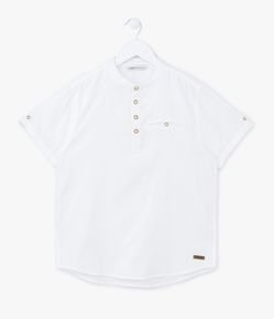 Camisa Bata Infantil Texturizada com Botões Diferenciados - Tam 5 a 14 anos