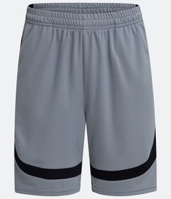 Bermuda Esportiva de Basquete com Cós Elástico e Recorte Contrastante