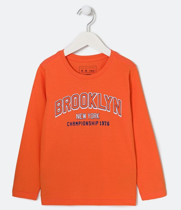 Remera Infantil con Estampado Brooklyn - Talle 5 a 14 años Naranja 1