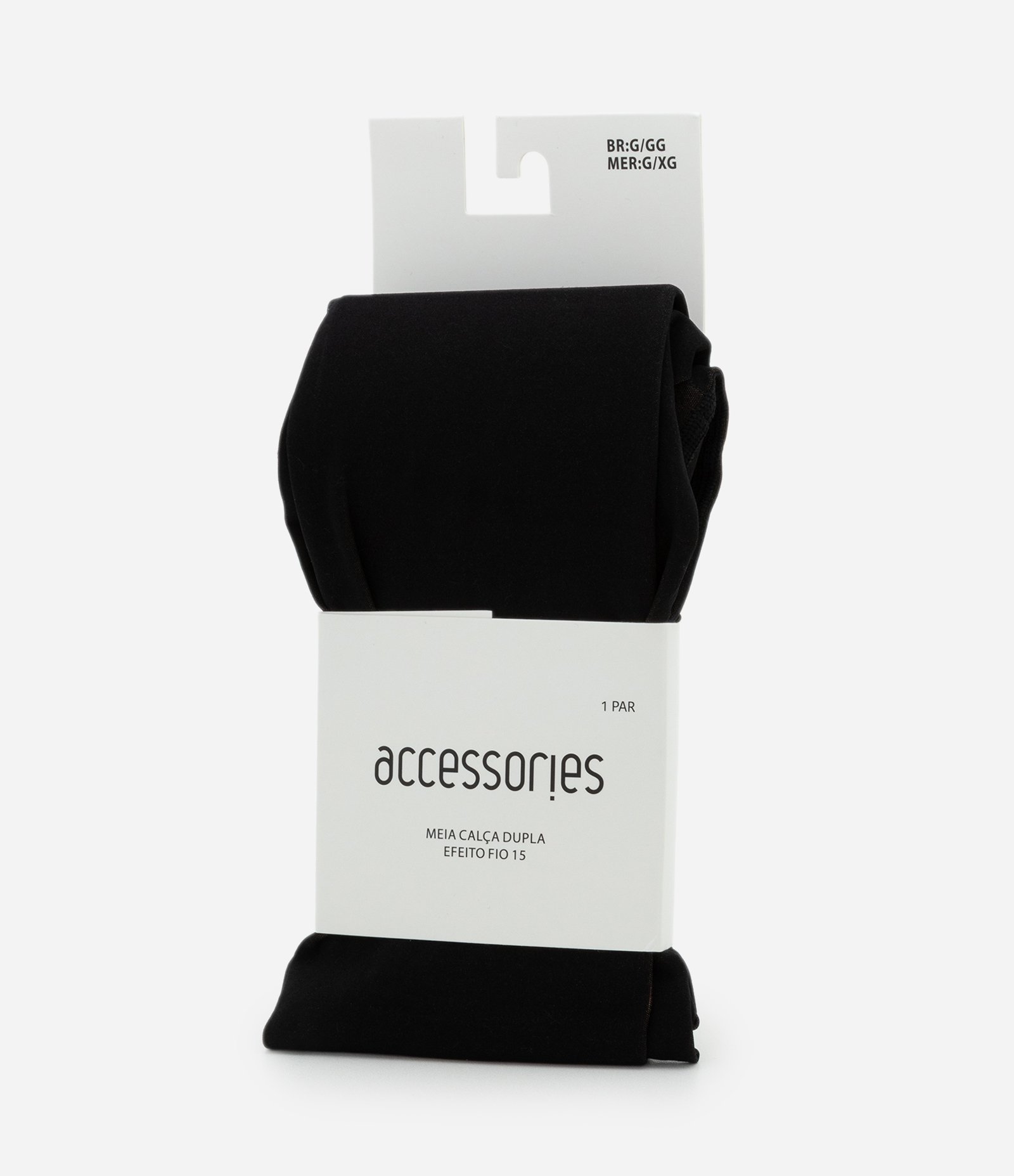 Meia Calça Legging Fio 15 em Fleece Preto 3