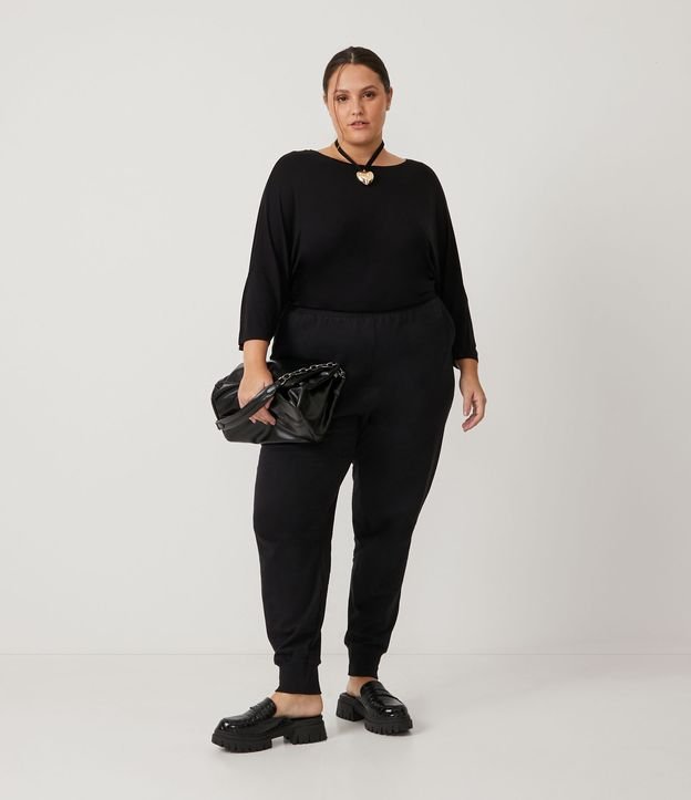 Blusa en Viscosa con Manga 3/4 Curve & Plus Size Negro 2