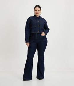 Calça Flare Jeans com Zíper Frontal Curve & Plus Size