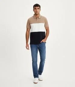 Calça Slim Básica em Jeans Denim