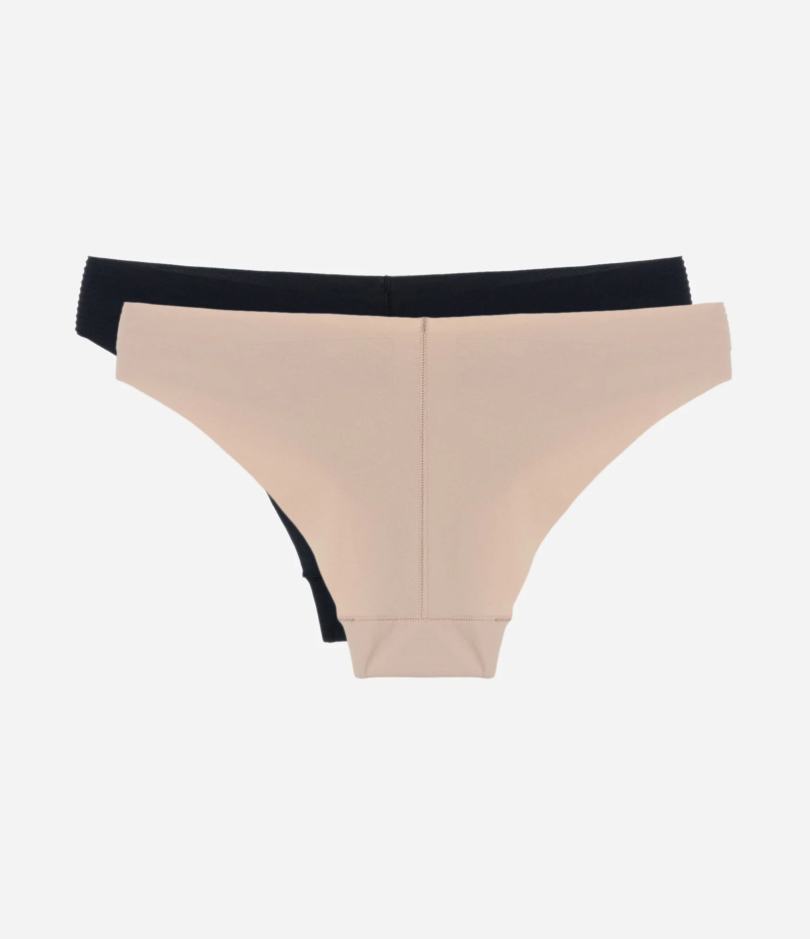 Kit 02 Calcinhas Biquíni em Microfibra com Corte a Laser Preto/Bege 2