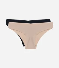 Kit 02 Calcinhas Biquíni em Microfibra com Corte a Laser