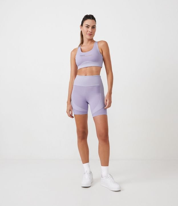 Bermuda Esportiva em Poliamida com Cós Alto Canelado