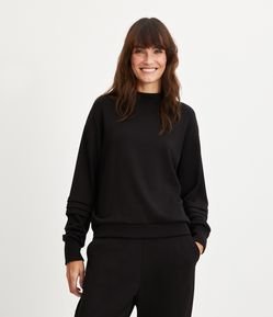 Blusa em Moletom com Pregas nas Mangas