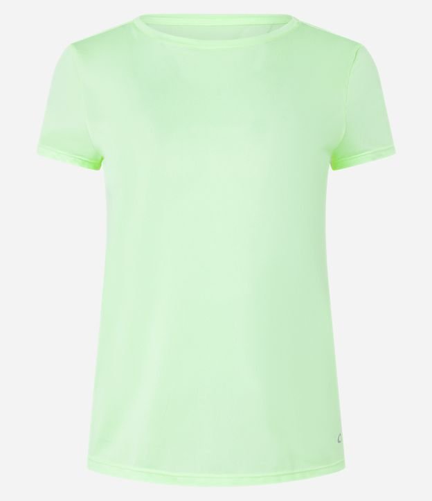 Camiseta Esportiva Básica em Poliamida com Manga Curta Verde Claro 6
