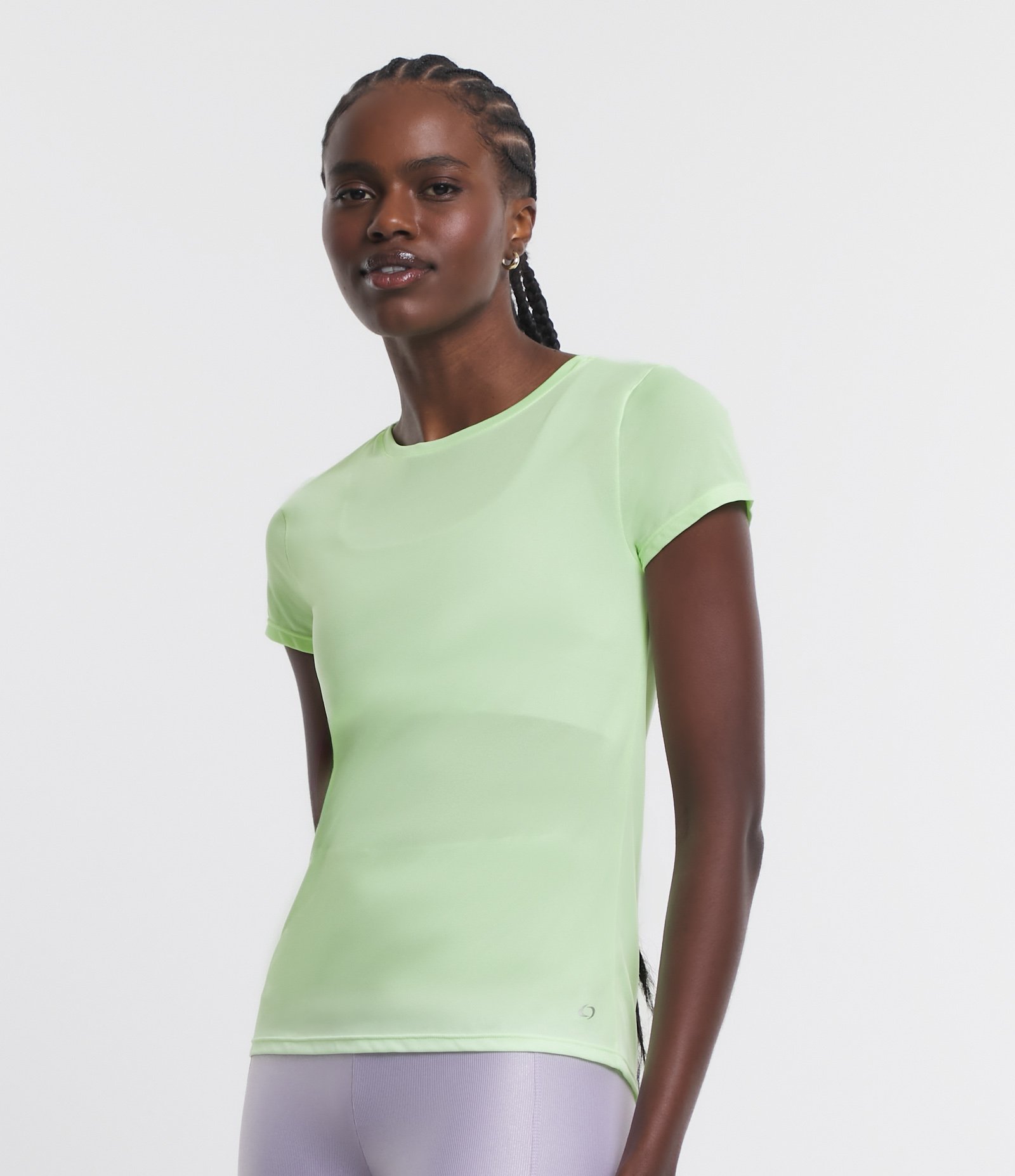 Camiseta Esportiva em Crepe Básica Verde Claro 1