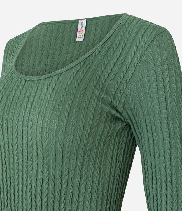 Blusa em Poliamida com Textura Estilo Trançada Verde 6