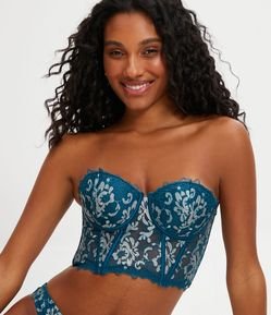 Sutiã Alongado em Tule com Bojo Oco e Barbatana