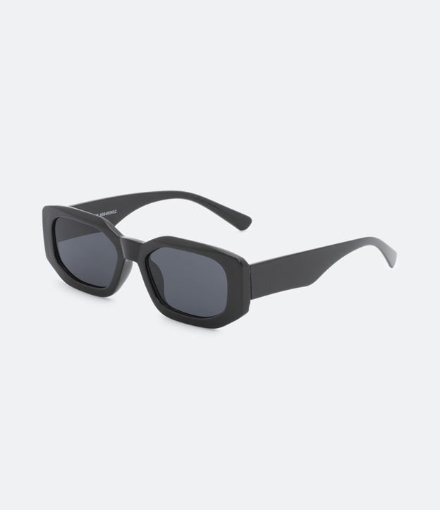 Óculos de Sol Quadrado com Hastes Largas - Cor: Preto - Tamanho: U