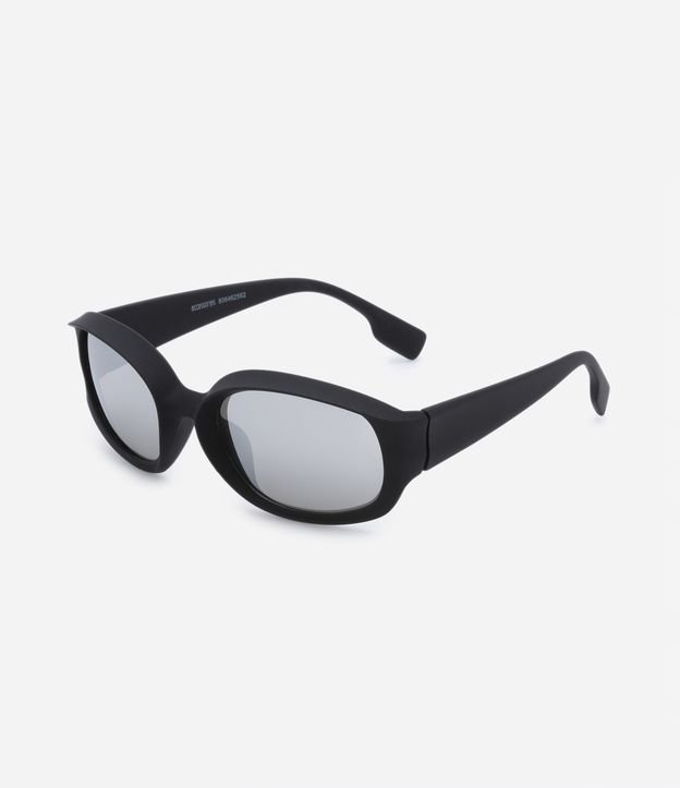 Óculos de Sol Esportivo com Lentes Prata Preto 1