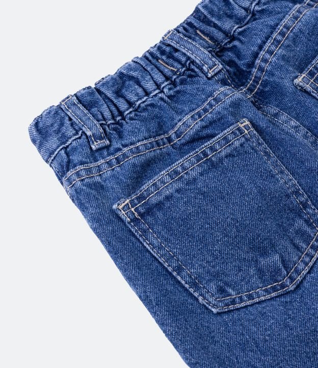 Pantalón Recto Infantil en Jeans Estampado de Mariposas - Talle 5 a 14 años Azul 5