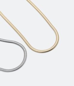 Kit 02 Colares em Metal com Corrente Rabo de Rato