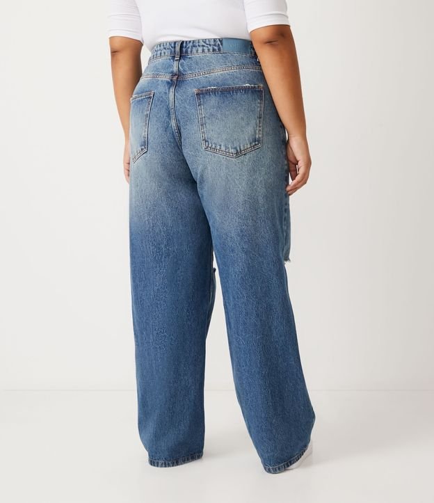 Calça Jeans Plus Size Denim Wide Leg Cós Alto MRD - AUDAZ MODA