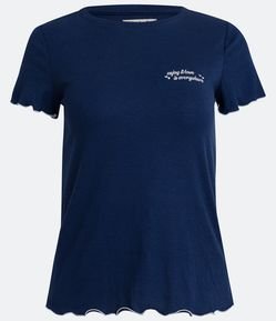 Blusa de Pijama em Ribana com Frufru na Barra e Manga