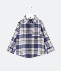 Camisa Infantil Xadrez com Bolsinho no Peito - Tam 1 a 5 Anos