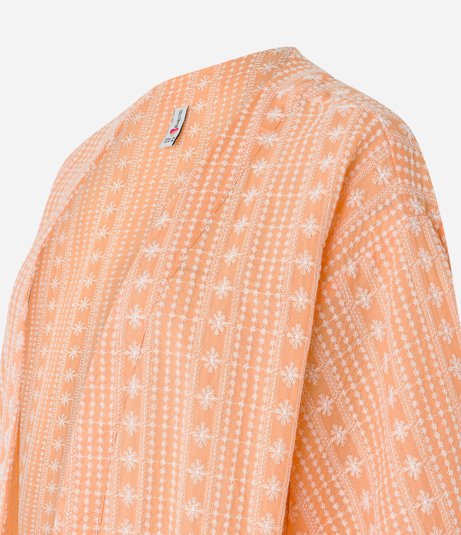 Kimono Longo em Laise com Estampa Boho Laranja 2