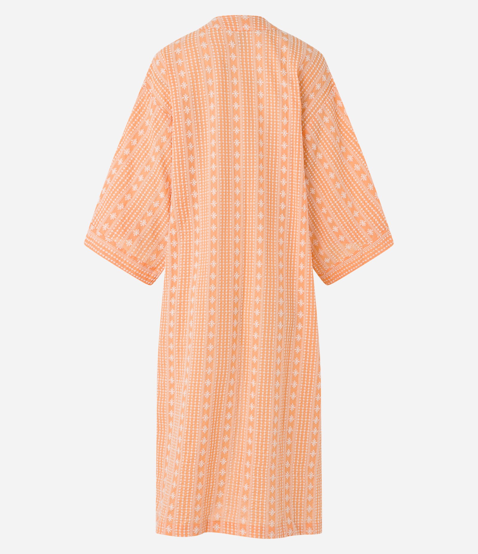 Kimono Longo em Laise com Estampa Boho Laranja 3