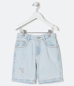 Bermuda Infantil em Jeans com Puídos - Tam 5 a 14 Anos