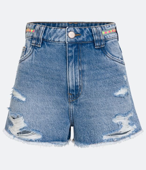 Shorts Jeans feminino Cós Alto Cintura Alta Moda Verão em Promoção