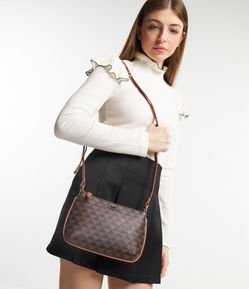 Bolsa Tranversal com Estampa de Triângulo