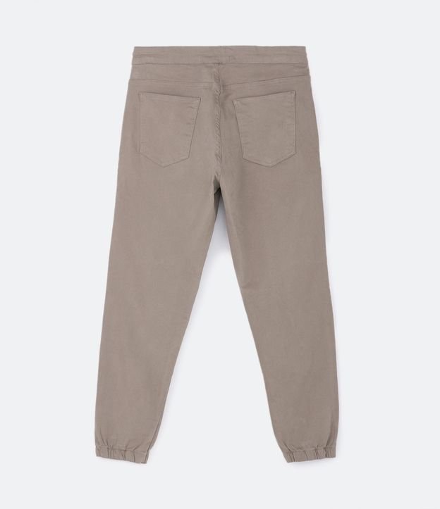 Calça Jogger em Sarja com Amarração na Cintura