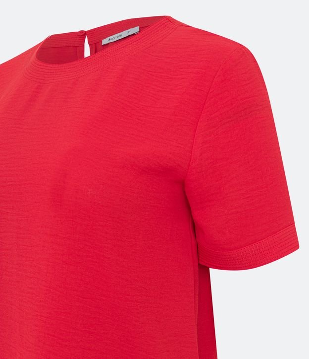 Blusa com Abertura nas Costas e Detalhes Pespontados Vermelho 7