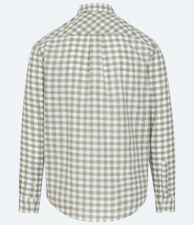 Camisa Regular em Algodão com Estampa Xadrez Verde 7