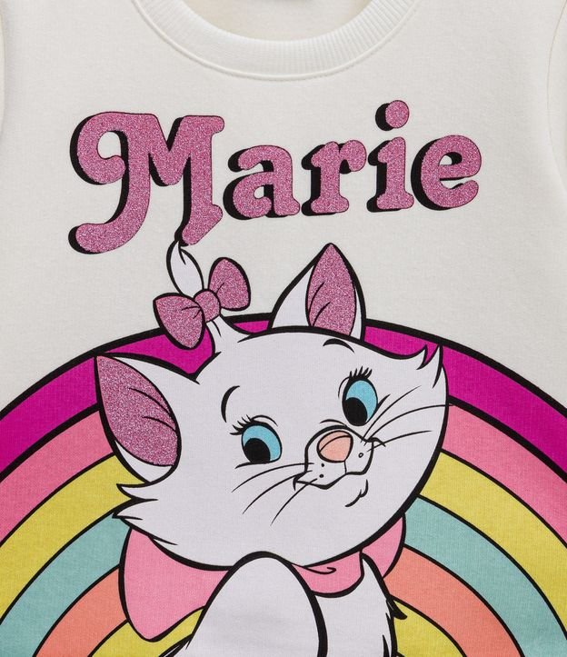 Blusão Infantil com Estampa Gatinha Marie - Tam 2 a 5 Anos Branco Neve