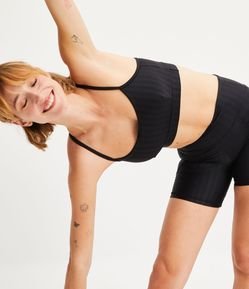 Top Esportivo em Poliamida sem Bojo com Textura Zig Zag