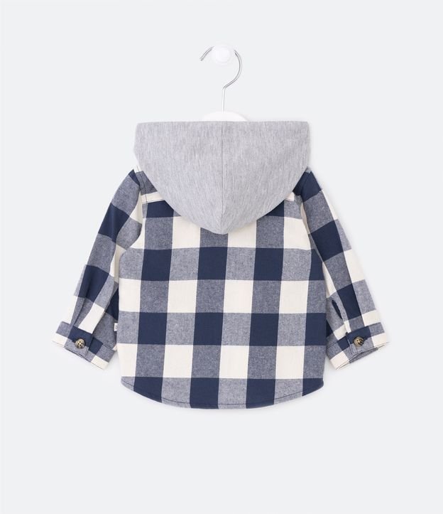 Camisa Infantil de Cuadros Manga Larga - Talle 0 a 18 meses Azul 2