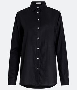 Camisa Básica em Viscolinho com Detalhe na Manga