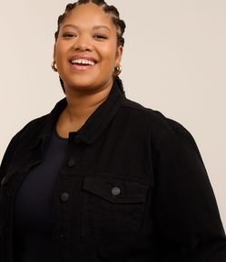 Jaqueta Trucker Básica em Sarja Curve & Plus Size