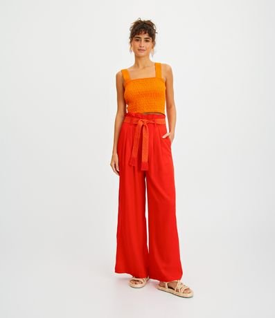 Blusa Cropped de Alça em Tricô com Textura Amassadinha Menor preço em Blusa Cropped de Alça em Tricô com Textura Amassadinha
