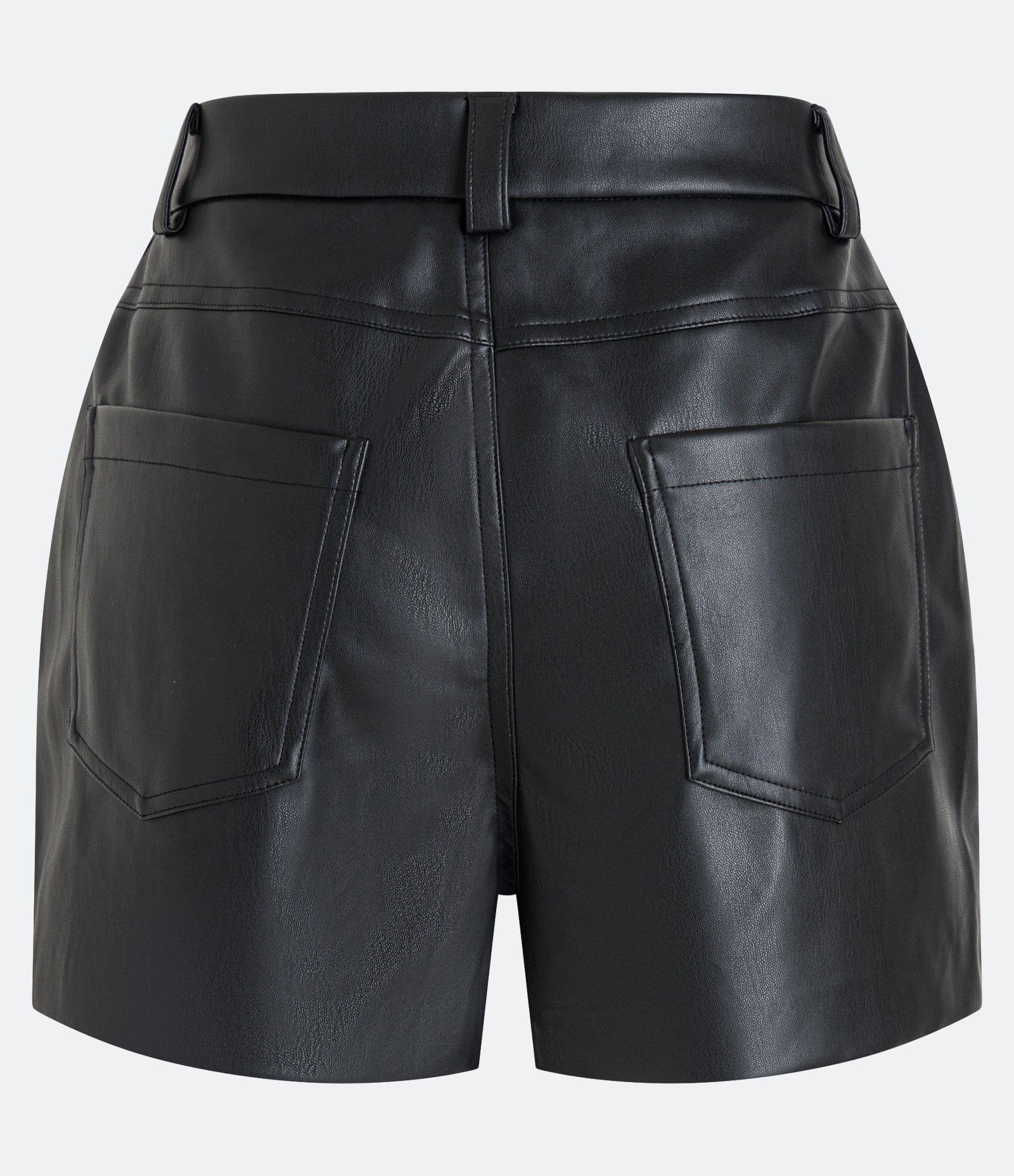 Short Curto em Material Sintético com Amarração e Detalhe de Zíper Preto 6