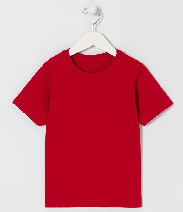 Camiseta Infantil Básica - Tam 5 a 14 Anos Vermelho Escuro 1