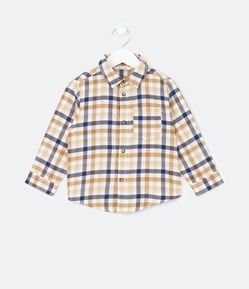 Camisa Infantil Xadrez com Bolsinho - Tam 1 a 5 Anos