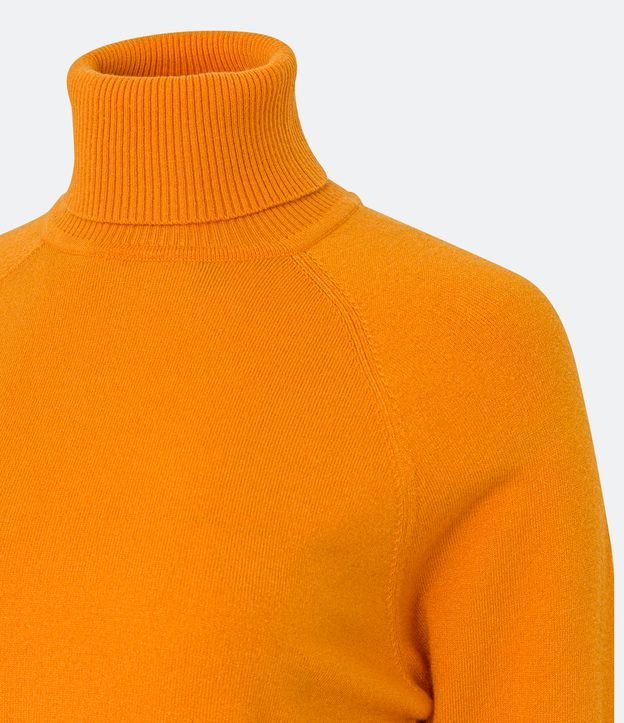 Blusa en Punto con Cuello Alto Naranja 7