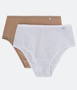Kit 02 Calcinhas Alta em Algodão com Lateral Larga