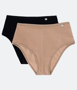 Kit 02 Calcinhas Alta em Algodão com Lateral Larga Delcotton