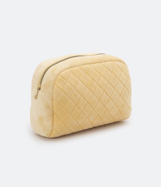 Necesaire Rectangular en Peluche Capitoneado Naranja 1