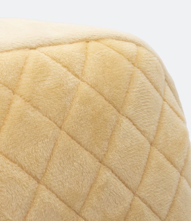 Necesaire Rectangular en Peluche Capitoneado Naranja 4
