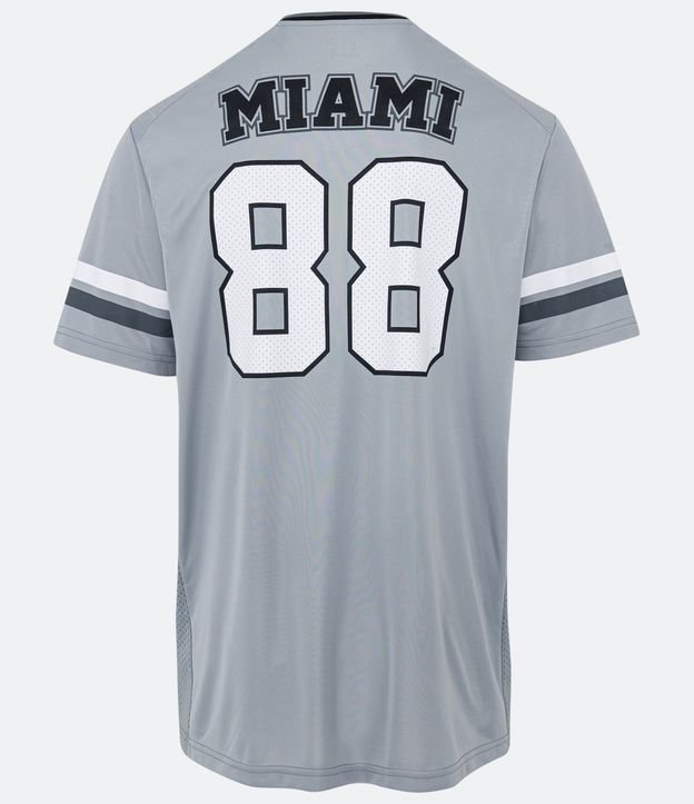 Camiseta Esportiva Dry Fit Futebol Americano com Estampa Miami 88 Cinza 8