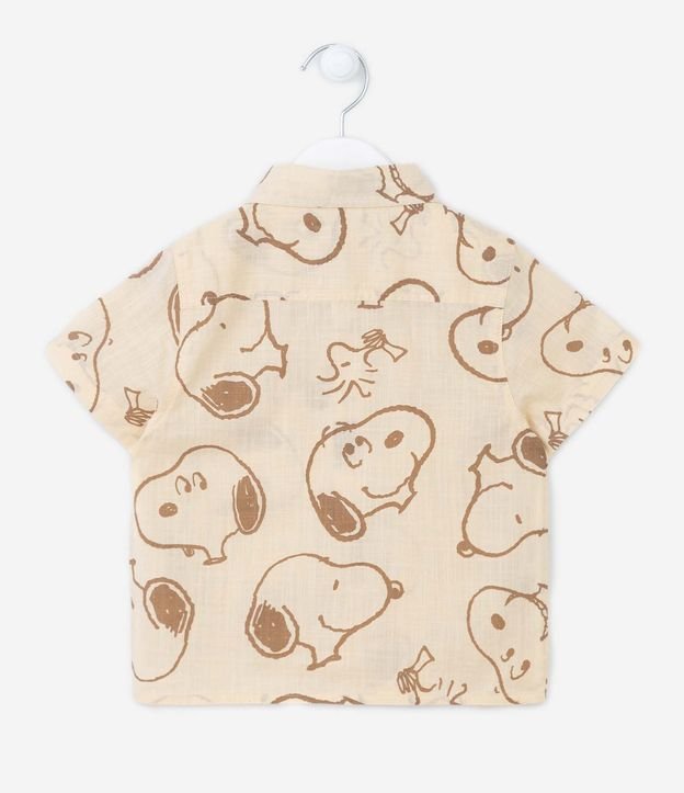 Camisa Infantil em Algodão com Estampa Snoopy - Tam 1 a 4 Anos Bege 2