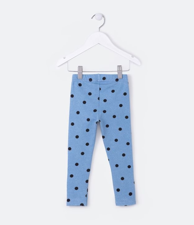 Pantalón Legging Infantil en Algodón con Estampado Lunares - Talle 5 a 14 años Azul 2