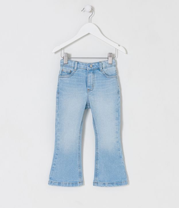 Pantalón Flare Infantil en Jeans con Bolsillos - Talle 1 a 5 años Azul 1