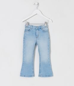 Calça Flare Infantil em Jeans com Bolsos - Tam 1 a 5 Anos